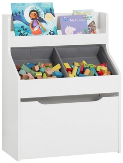 SoBuy Bücherregal KMB71, Kinderregal mit 2 Stoffboxen Aufbewahrungsregal Kinderzimmer