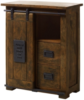 Massivmoebel24 Kommode (Kommode Mango 75 x 36 x 90 braun lackiert RAILWAY #453), Kommode Mango 75 x 36 x 90 braun lackiert RAILWAY #453