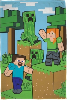 Kinderdecke Minecraft Fleecedecke Kuscheldecke 100x150 cm, Minecraft
