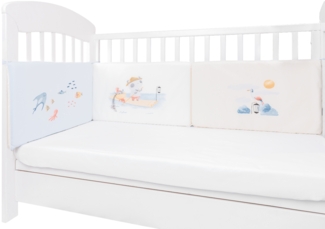 Kikkaboo Babybett Nestchen für Babybett 120x60 cm, Bettumrandung 180x35 cm blau