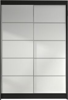 Kleiderschrank Lino IV, ohne Beleuchtung, Farbe: Schwarz / Weiß