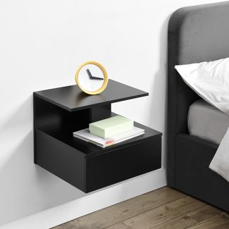Nachttisch hängend Amberg mit Schublade Schwarz [en. casa]