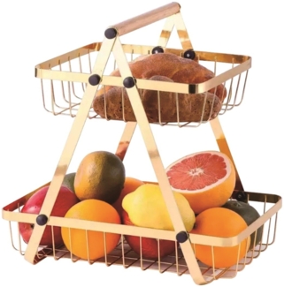 Obstkorb Obst-Etagere Brotkorb Obstschale 2 Etagen Metall Cheffinger CF-DR06