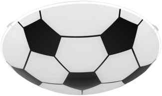 Deckenleuchte im Fußball-Design, Glas, schwarz weiß, D 25 cm