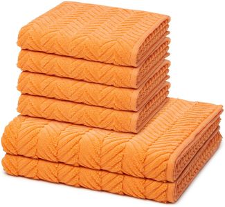 Ross Sensual Skin Zopf 6 tlg. Frottier-Set - 4 X Handtuch (50 X 100cm), 2 X Duschtuch (75 X 140cm) - 500 g/m2 - Ginster