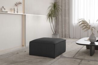 Polsterhocker Designerhocker CELES PREMIUM 65x65 cm in Stoff Scala Anthrazit