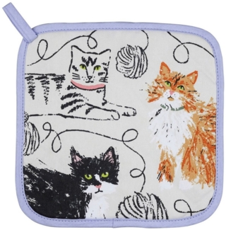 Ulster Weavers Topflappen Feline Friends, (Set, 1-tlg, Set), 1x Topflappen hitzebeständig wattiert Pfannen Untersetzer ca. 21x21 cm