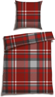 Schiesser Bettwäscheset Talisa - Feinbiber - 2-teilig - 135 x 200 cm - Rot