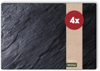 matches21 HOME & HOBBY Platzset Abwaschbare Tischsets 4er Set Schiefer-Optik Stein-Optik, (4-St), Platzsets als Tisch-Untersetzer und Tisch-Deko für Esstisch Teller
