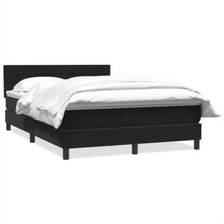 vidaXL Boxspringbett mit Matratze Schwarz 140x210 cm Samt 3316307