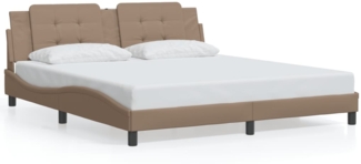 vidaXL Bettgestell ohne Matratze "Zadar" Cappuccino-Braun 180x200 cm Kunstleder 3208202