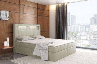 99rooms Florinda Boxspringbett Strukturstoff 140x200 cm Beige