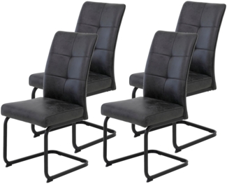 HELA Freischwinger Freischwinger TOLEDO mit Komfortsitz, gepolstert, Bezug Microfaser (Set, 4 St), Esszimmerstuhl, pflegeleicht, Vierkantrohrgestell pulverbeschichtet