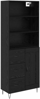 vidaXL Highboard 2 pcs Schwarz Eichen-Optik Holzwerkstoff 3416107