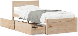 vidaXL Massivholzbett ohne Matratze 100x200 cm Kiefernholz 846789