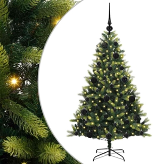 vidaXL Künstlicher geflammter Weihnachtsbaum 150 LEDs Grün 120 cm 3395974