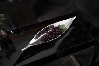riess-ambiente Dekoschale SILVER LEAF 41cm silber, Wohnzimmer · Obst · Schlüssel · Handarbeit · Metall · Modern