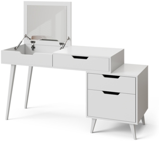 Vicco Schminktisch Weiß 145x125.5 cm mit Spiegel, Judy