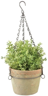 Aged Terracotta Topf mit Metallhalter zum aufhängen