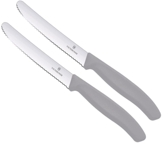 Victorinox | Swiss Classic Tafelmesser-Set | ergonomischer Griff | spülmaschinengeeignet | Limited Edition Cool Grey | 11 cm Klingenlänge
