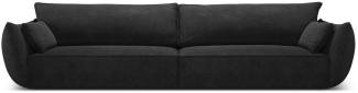 Micadoni 4-Sitzer Sofa Kaelle | Bezug Black | Beinfarbe Black Plastic