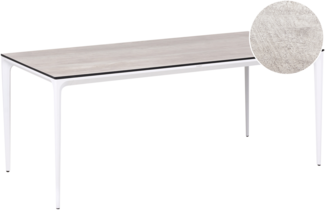 Gartentisch SOVARETO 180 cm 90 cm Holzoptik Hellgrau