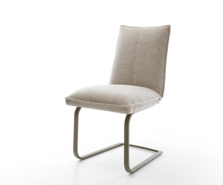 Freischwinger Lelio-Flex Webstoff Soft Beige Freischwinger flach Effektfinish Titan Taschenfederkern