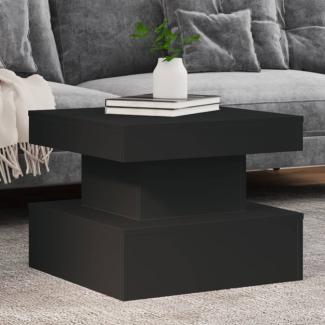 vidaXL Couchtisch mit LED-Leuchten Schwarz 50x50x40 cm 839841