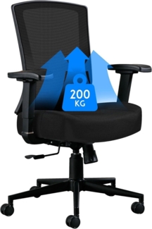 Ergonomischer Bürostuhl 200KG mit Hoher Rückenlehne Lordosenstütze Mesh-Stuhl