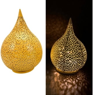 Online-Fuchs LED Laterne - Deko Metalltropfen mit LED´s und Timerfunktion, für aussen geeignet, warmweiße LED-Lichterkette, 6-Stunden Timer - Gartendekoration - Outdoor