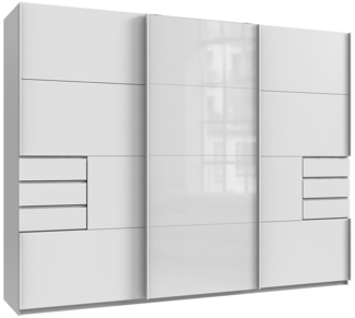 Schwebetürenschrank Sophia / Saigon, Glas, Holzwerkstoff, Weiß, 270 x 208 x 64 cm