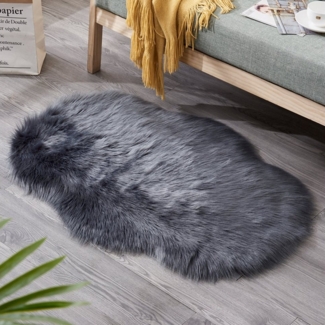 Sunicol Hochflor-Teppich Plüsch Shaggy Flokati Carpet, Waschbar, Flauschig, Kunstfell, Weicher, Soft Area Rug Fellteppich für Wohnzimmer Kinderzimmer Schlafzimmer
