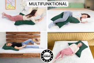 Amilian Schlafkissen - Lesekissen für Bett und Sofa - Seitenschläferkissen - Stillkissen, Seitenschläfer, Rückenlage, Schlafkissen für Seitenlage, Kissen mit Füllung und abnehmbarem Bezug - Stillhilfe