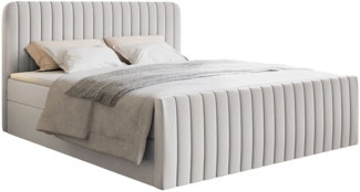 Selsey 'Saliano' Boxspringbett mit Bettkasten, Topper und Chenille-Bezug, Hellgrau, 160x200 cm