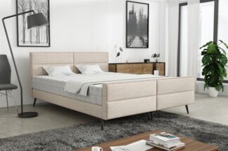 Polsterbett Doppelbett CREMONA 180x200cm Komplettset Stoff Gemma Beige