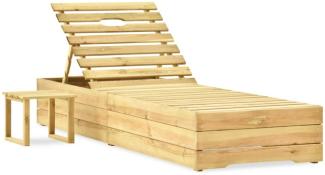 Sonnenliege mit Tisch Grün Imprägniertes Kiefernholz