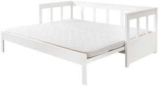 Funktionsbett Katharina 209x100/190x80 Gästebett Massivholz Weiß