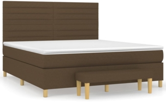 vidaXL Boxspringbett mit Matratze Dunkelbraun 180x200 cm Stoff 3137256