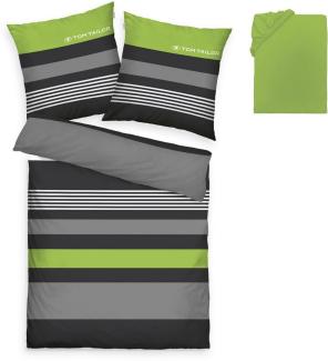 TOM TAILOR HOME Bettwäsche Carl in Gr. 135x200 oder 155x220 cm, Biber, 3 teilig, mit GRATIS-Zugabe: Spannbettlaken, 100% Baumwolle, mit Reißverschluss