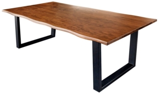 riess-ambiente Baumkantentisch GENESIS 160cm braun/schwarz - Massivholz, Eisen-Gestell, Baumkante (Einzelartikel, 1-St), bis 6 Personen · 3,5cm Tischplatte · Industrial Design · Akazienholz