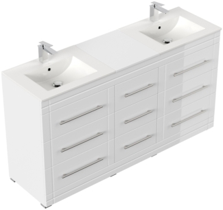 Stand Badmöbel Cosmo Modern SoftClose weiss hochglanz : Weiss hochglanz