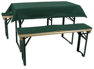 GO-DE Auflage Set 140 cm Grün für Festzeltgarnitur Bierbankauflage Husse