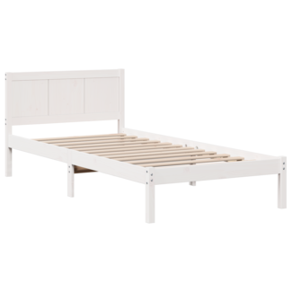 vidaXL Weißer Kiefernbettrahmen Weiß Holz 75 x 190 cm Langlebig 872216