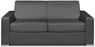 Vente-unique - Schlafsofa mit Matratze 3-Sitzer - Liegefläche 140 cm - Matratze 22 cm - Büffelleder - Grau - CALITO