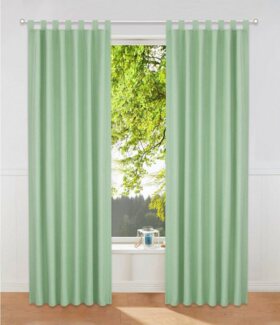 Home affaire Vorhang Parry, Schlaufen (2 St), blickdicht, Polyester, 2-er Set, blickdicht, monochrom, basic