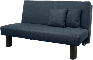 Faltsofa Kalomira Bezug Flachgewebe Metall schwarz / blau 21492