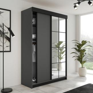 Compleo Schwebetürenschrank Kleiderschrank, 2-türig TULIA, Modern Interieur, 2x Kleiderbügel