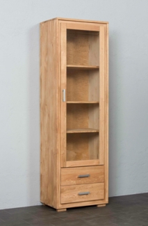 Vitrine Basel 1-türig rechts - Wildeiche Massivholz geölt