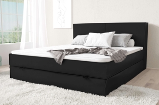99rooms Samson Boxspringbett 120x200 cm Kunstleder MADRYT Schwarz Bonnel-Federung