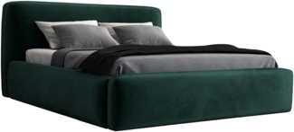 Polsterbett LUMO 90x200 ohne Matratze mit Bettkasten und Lattenrost. Farbe: Dunkelgrun 10